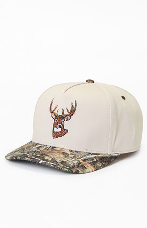 Camo Vintage Deer Edge Snapback Hat image number 2