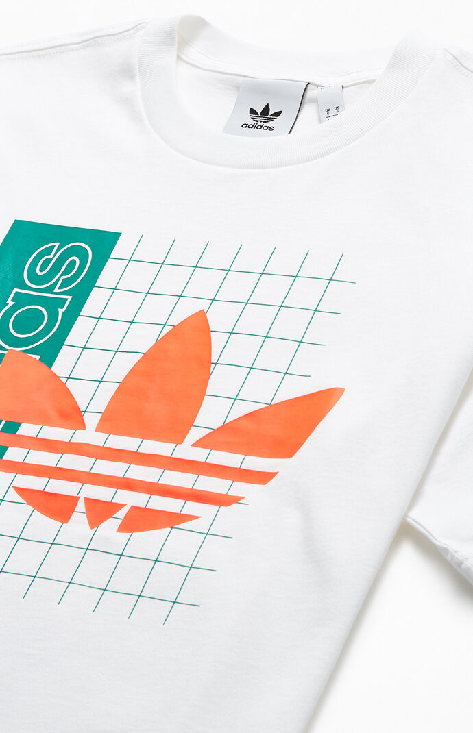 White Grid Trefoil T-Shirt