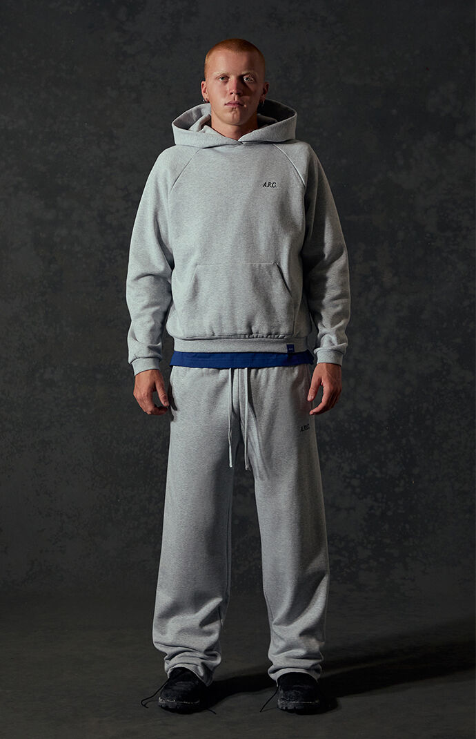 A.R.C. Heather Grey Standard Fleece Wide Leg Sweatpants