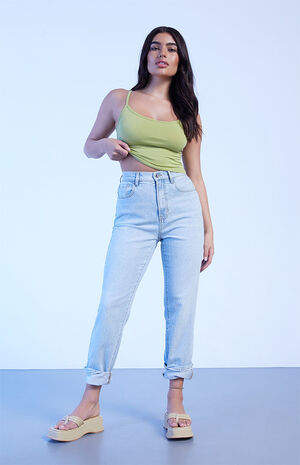 Light Blue Curve Straight Leg Jeans image number 1