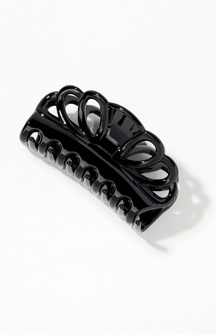 John Galt Black Acetate Hair Clip
