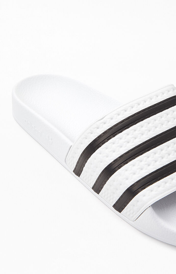 adidas white and black slides