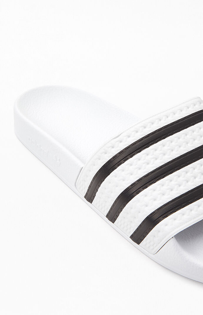 White & Black Adilette Slide Sandals