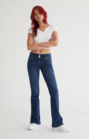 Dark Low Rise Bootcut Jeans image number 4
