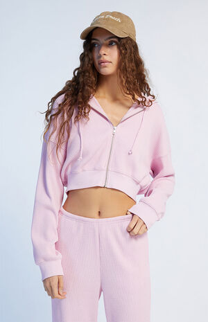 Waffle Knit Full Zip Sweatshirt image number 1