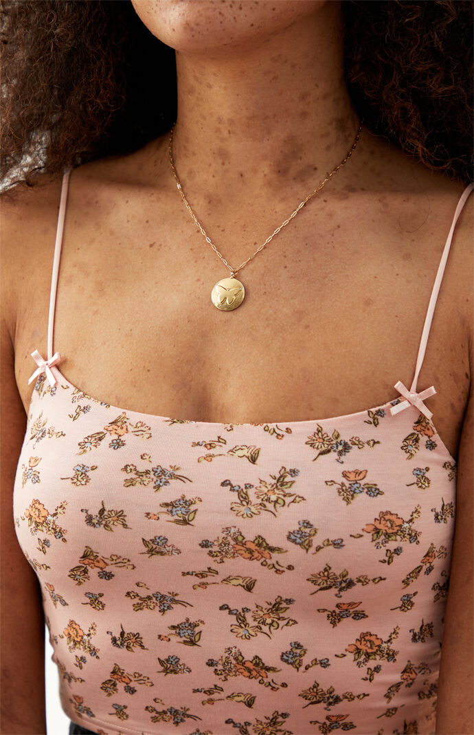 Butterfly Disc Necklace