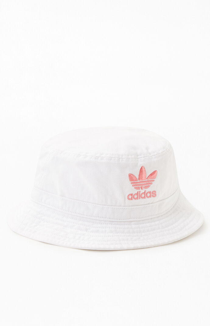 White & Pink Originals Washed Bucket Hat