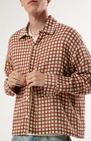 Red Leonie Checker Long Sleeve Button Down Shirt image number 2