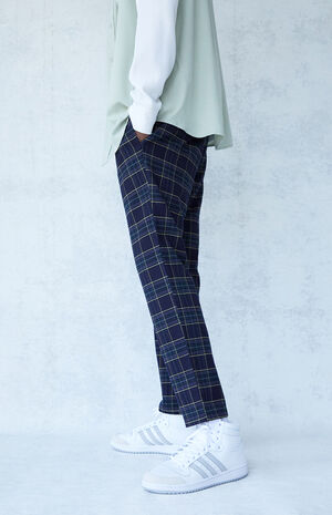 Arlo Navy Plaid Menswear Trousers image number 3