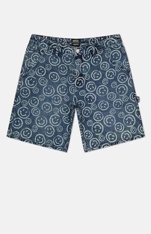 Smiley AOP Denim Carpenter Baggy Shorts image number 1