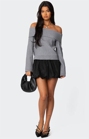 Brandy Fold Over Ribbed Sweater Brandy Fold Over Ribbed Sweater image number 2