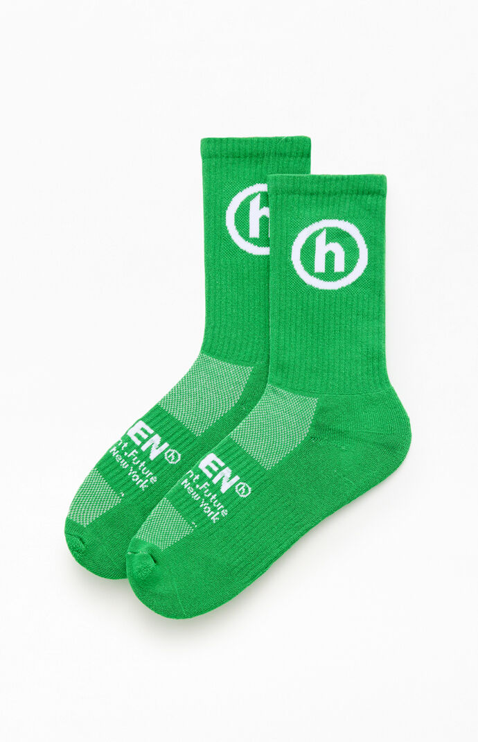 HIDDEN NY CREW SOCKS 靴下 GREEN BROWN 2セット 