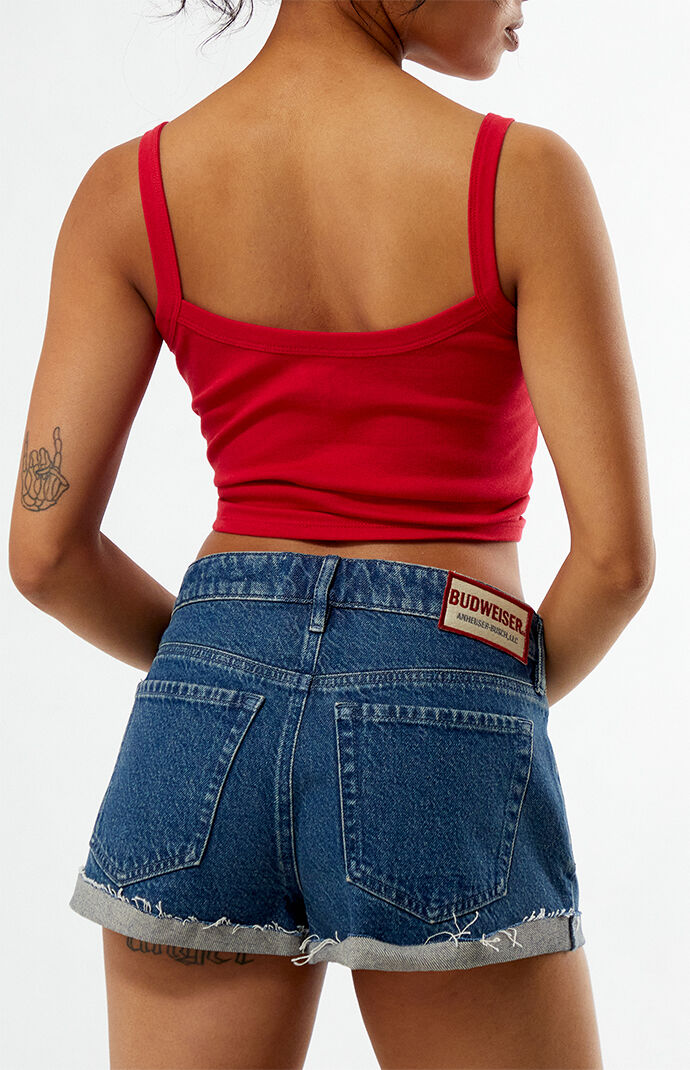 Budweiser By Pacsun Low Rise Roll Cuff Denim Micro Shorts | PacSun
