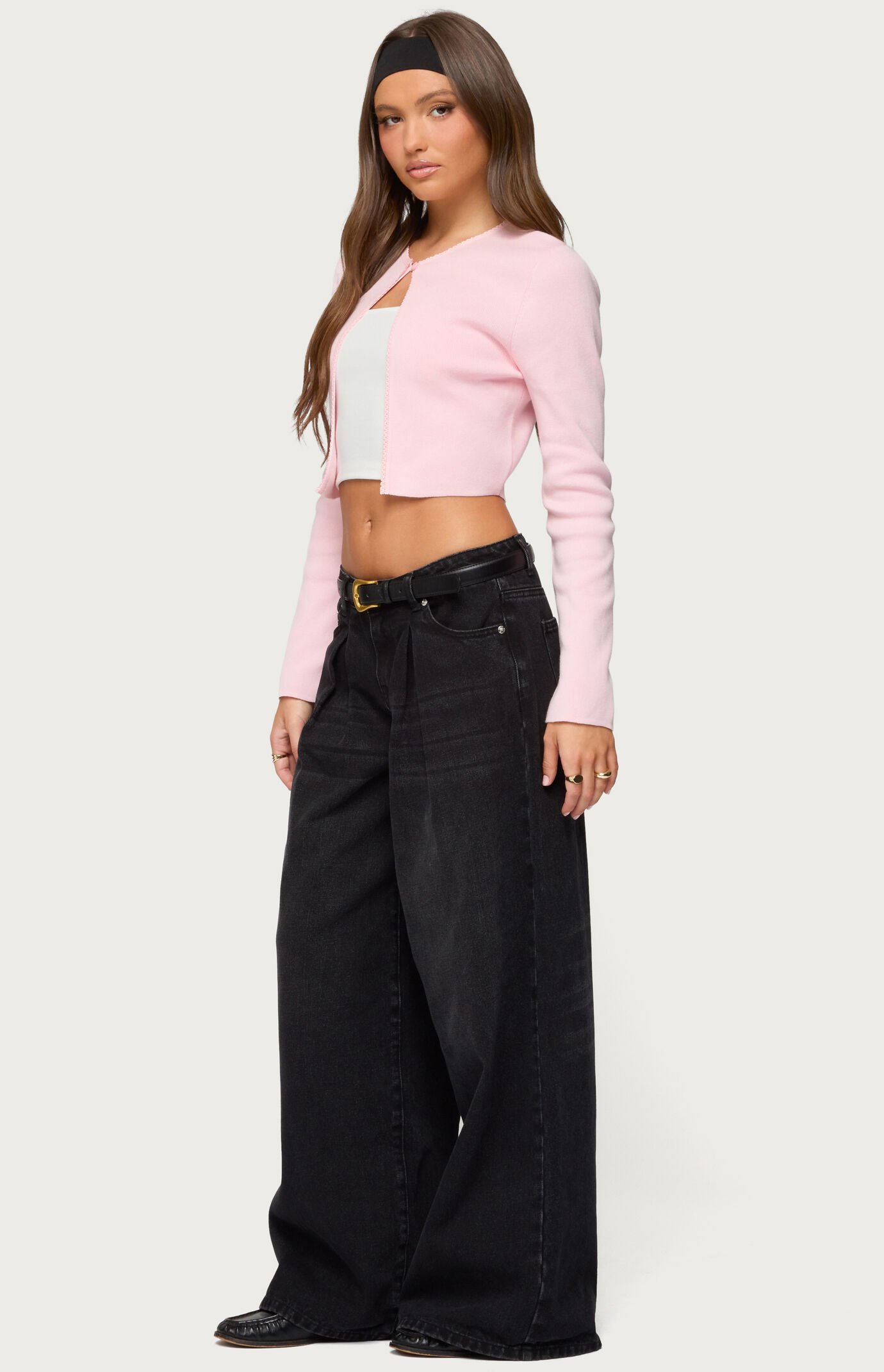 Edikted Jayne Split Front Knit Cardigan