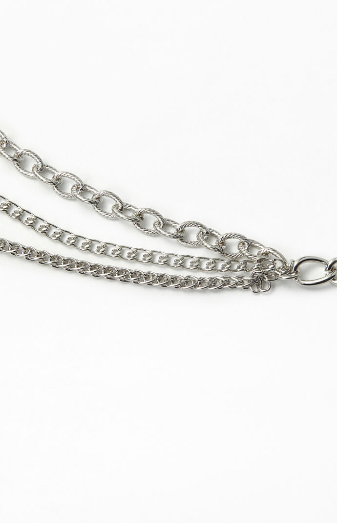 Silver Triple Chain Belt