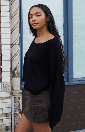 Black Cameron Cropped Sweater image number 3