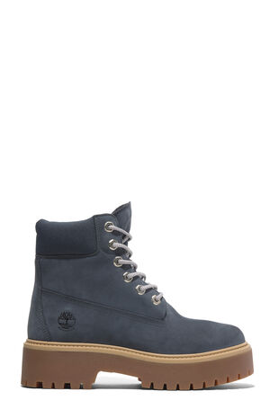 Women's Dark Blue Nubuck Stone Street 6inch Lace-Up Waterproof Boots image number 1