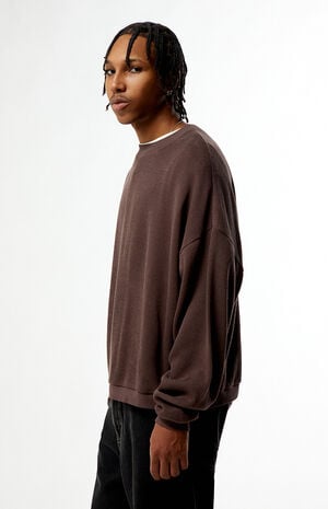 Brown Dropped Shoulder Sweater image number 2