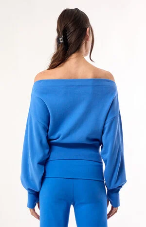 Active French Terry Off-The-Shoulder Sweatshirt image number 4
