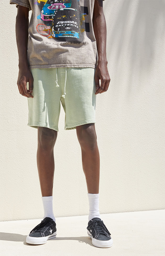 Pacsun Green Fleece Garment Dyed Sweat Shorts | PacSun