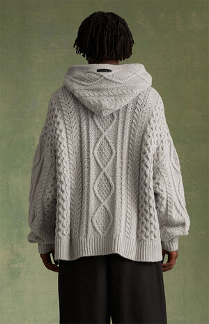 Silver Cloud Cable Knit Hoodie image number 3