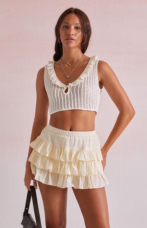 Cecily Crochet Cropped Tank Top