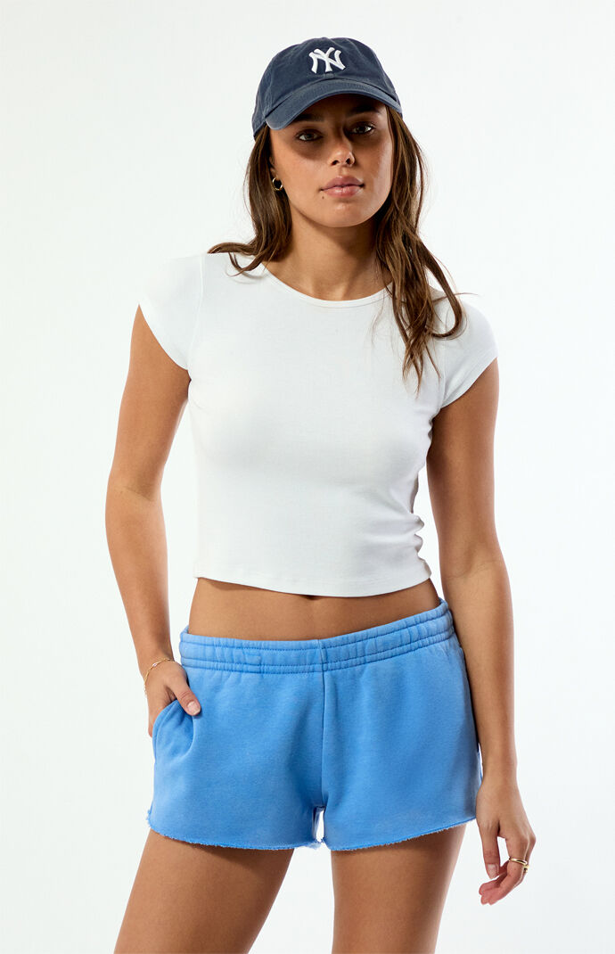 Pacsun Blue Ultra Soft Fleece Core Mini Sweat Shorts | Pacsun