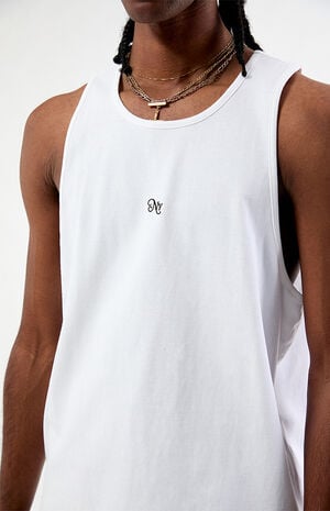 NY Script Embroidered Ribbed Muscle&nbsp;Tank&nbsp;Top image number 2
