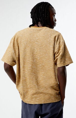 Brown & Tan Slub Stripe Oversized T-Shirt image number 4
