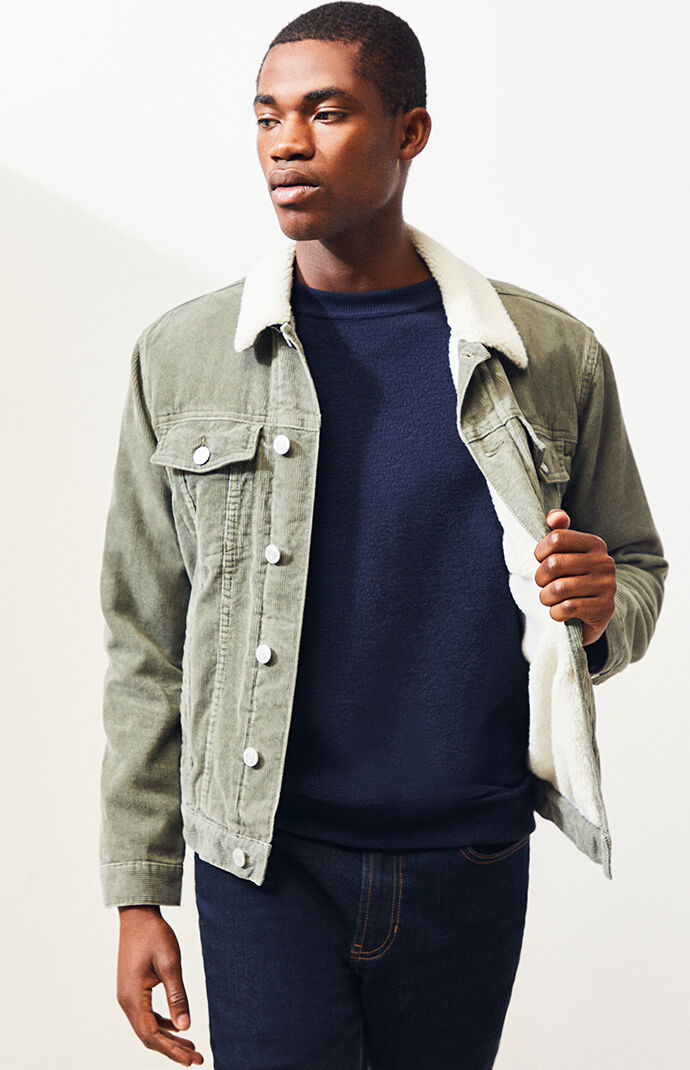 corduroy jacket with sherpa collar