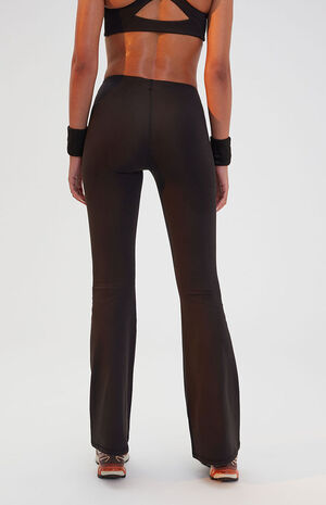 PAC WHISPER Active Black Deep V Flare Yoga Pants image number 4