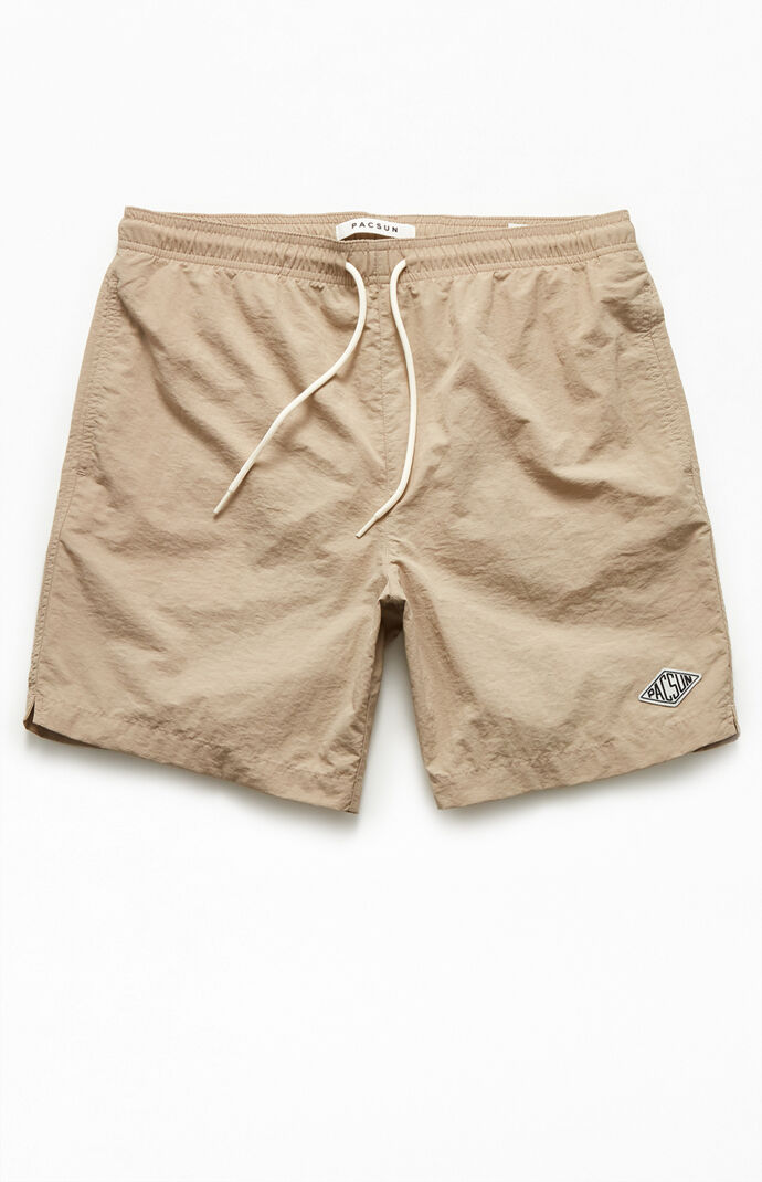 Khaki swimming trunks