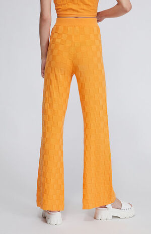 Eco Checkerboard Effect Flare Trousers image number 3