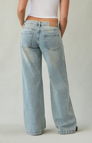 Pacsun Casey Low Rise Baggy Jeans Medium Indigo Wash Tint | PacSun
