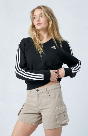 Gray Mid Rise Cargo Shorts image number 3