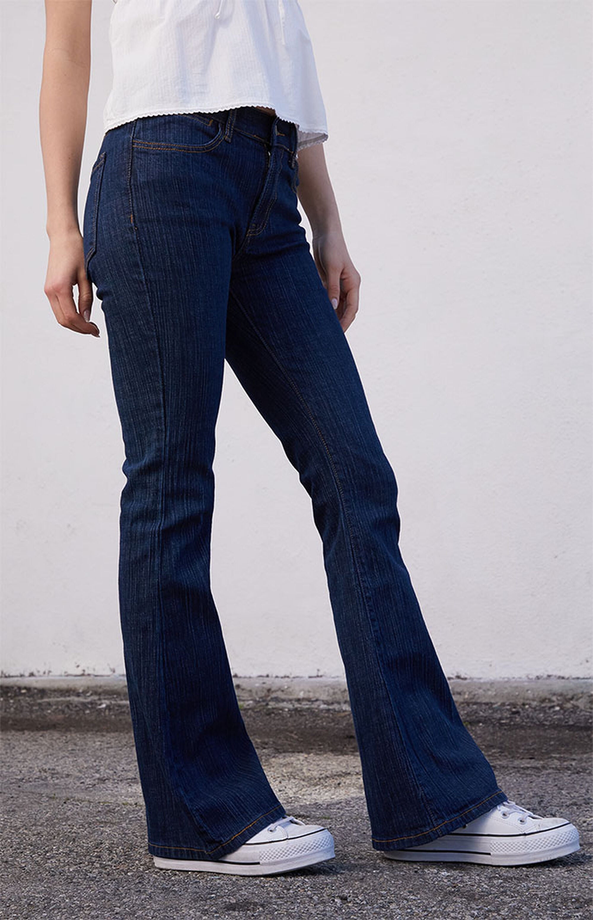 John Galt Dark Blue Melody '90s Low Rise Flare Jeans | Pacsun