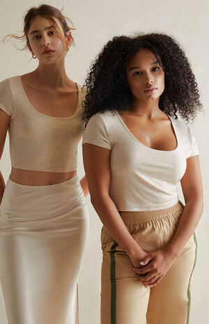 Sculpting Hazel Fitted Scoop T-Shirt image number 1