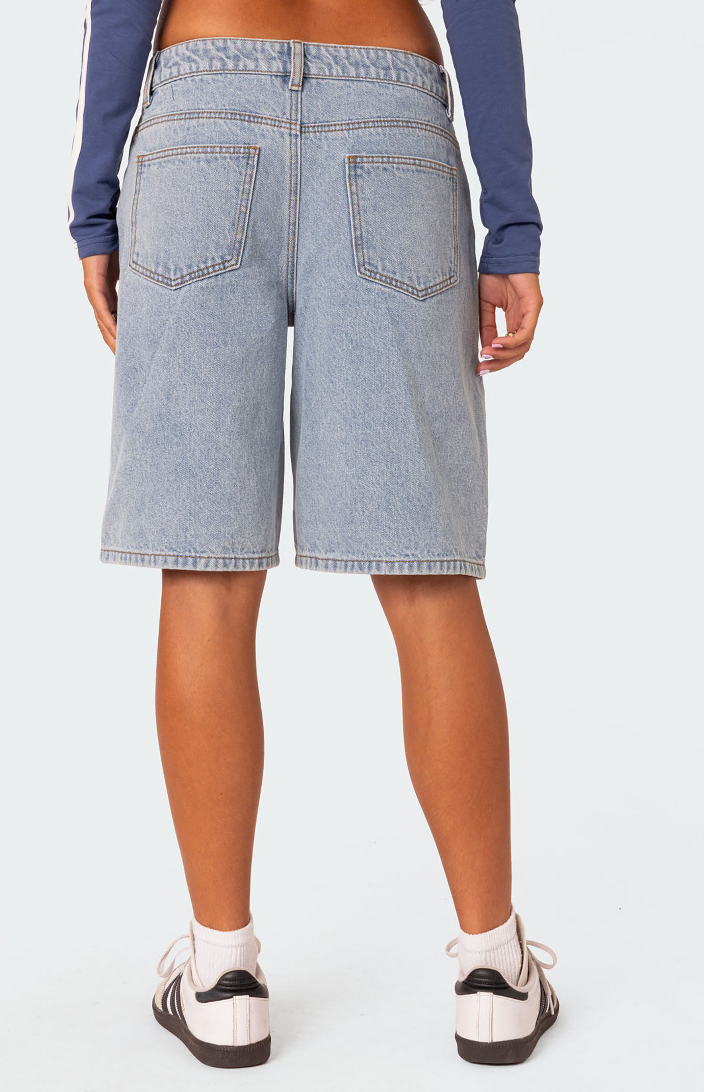 Edikted Jacqui Low Rise Denim Bermuda Shorts | PacSun