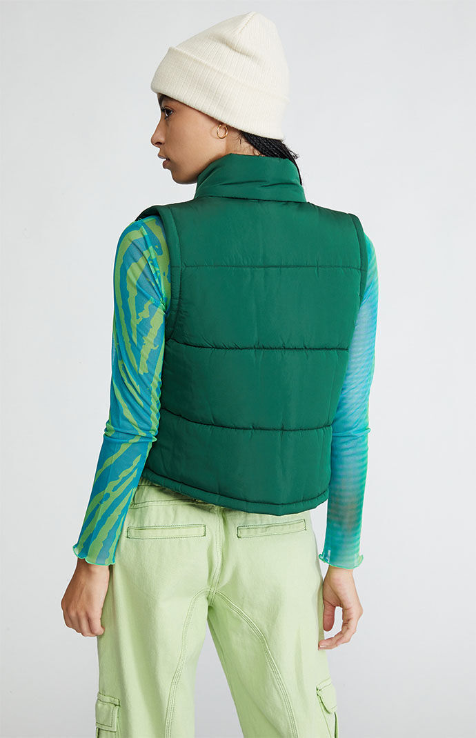 LA Hearts Green Puffer Vest | PacSun