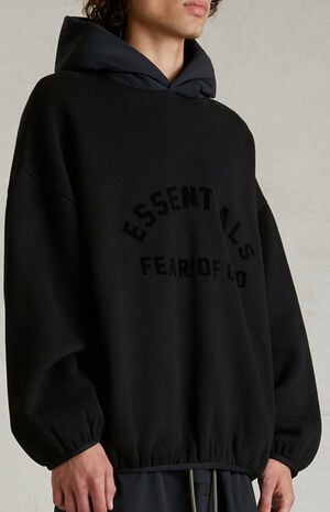 Black Nylon Fleece Hoodie image number 5