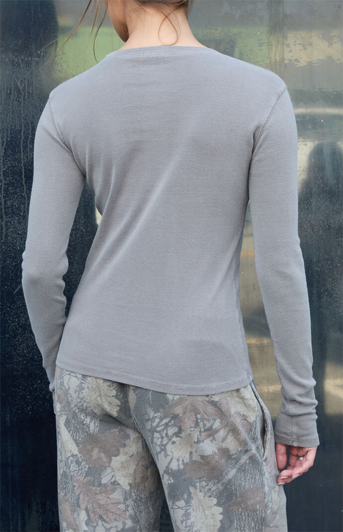 John Galt Light Gray Ainsley Long Sleeve Top
