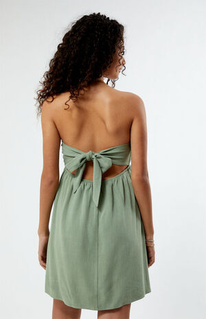 Tie Back Strapless Mini Dress image number 3