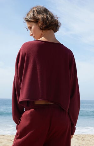Burgundy Cameron Cropped Sweater image number 4