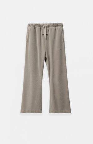 Kids Smoke Grey Velour Flare Sweatpants image number 1