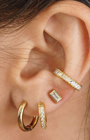 Tinsley Huggie Hoop Earrings image number 2