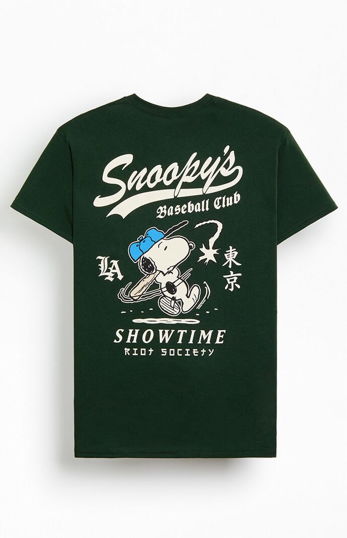 Riot Society Snoopy Baseball Showtime T-Shirt