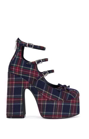 Georgina Plaid Platform Mary Jane Shoes image number 1