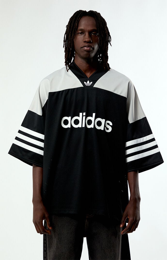 adidas Adicolor Black Oversized Football Jersey