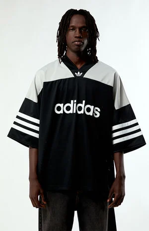 Adicolor Black Oversized Football Jersey image number 1
