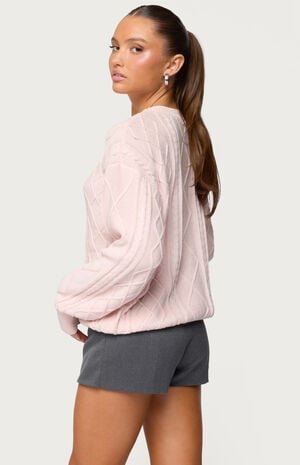 Jessy Cable Knit Oversized Sweater image number 3